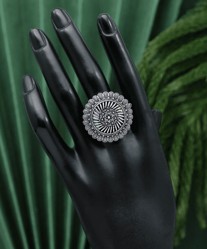 Silver Color Oxidised Ring AJP2023-35