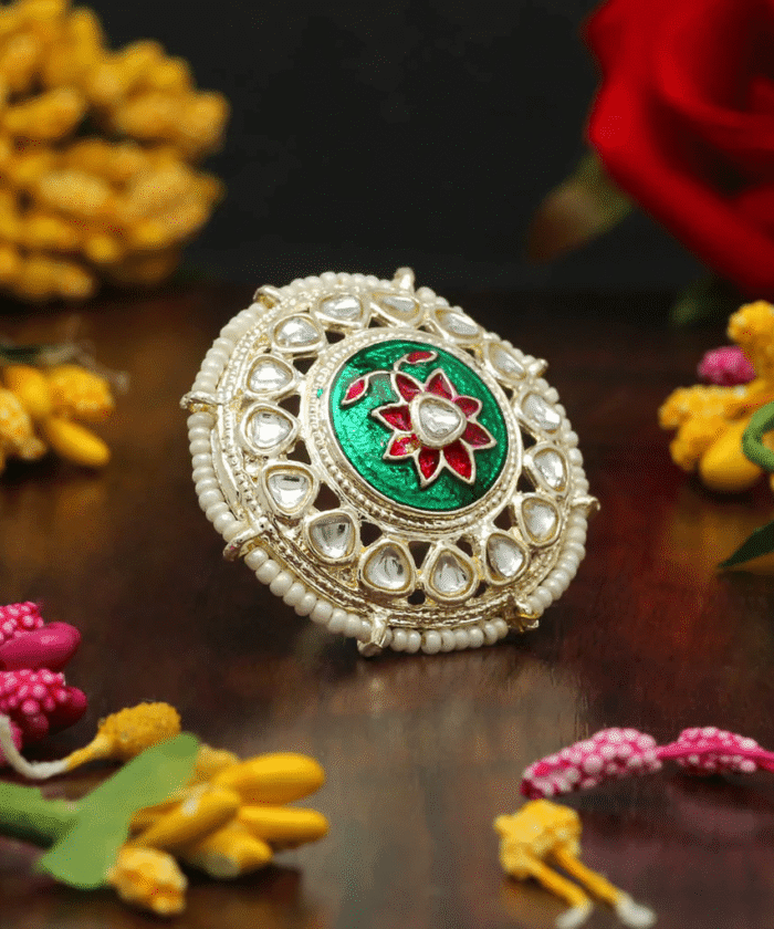 Kundan Meenakari Finger Ring AJP2023-31