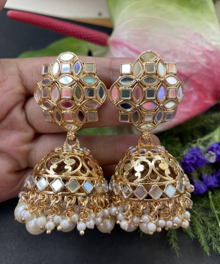 Big Mirror Jhumka Earring AJP2022-29